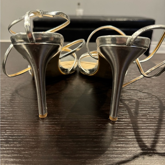 Silver Strappy 4” Heels - Picture 3 of 6
